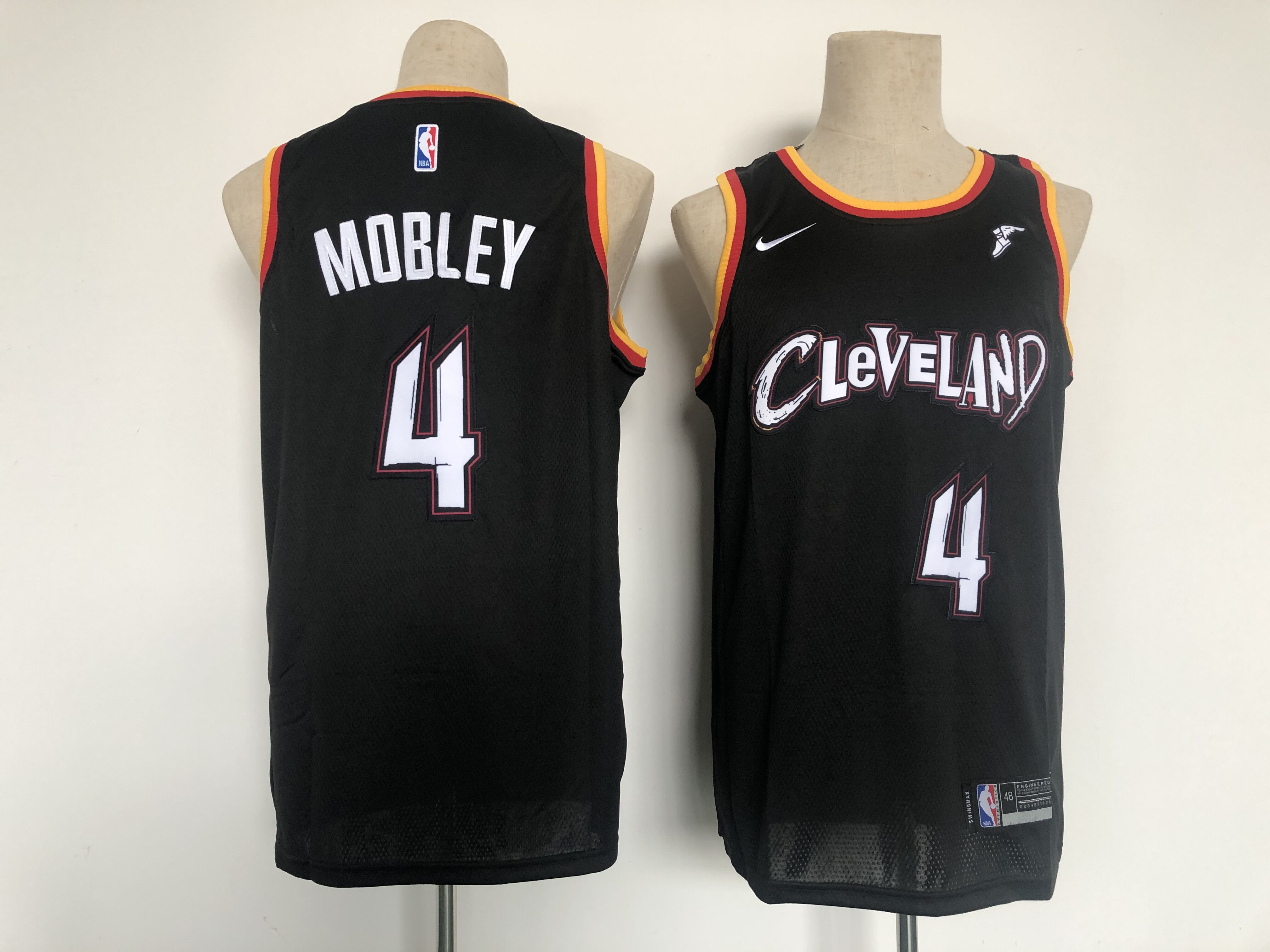 Men Cleveland Cavaliers 4 Mobley Black City Edition Nike 2021 NBA Jersey